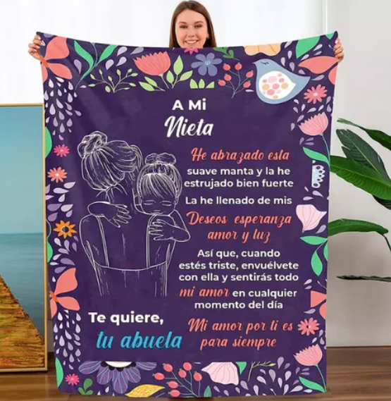 Manta con Dedicación para tu Nieta COFY 💖✨