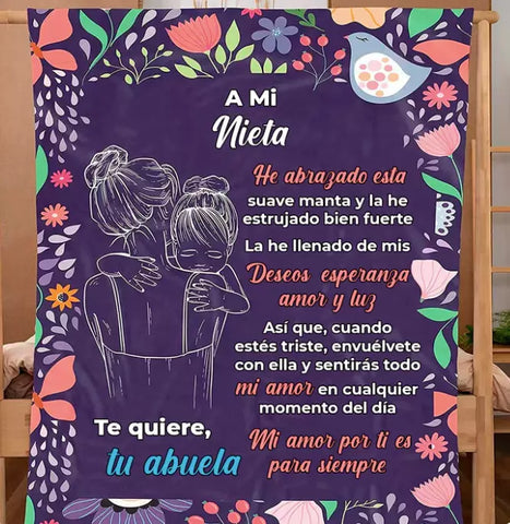 Manta con Dedicación para tu Nieta COFY 💖✨